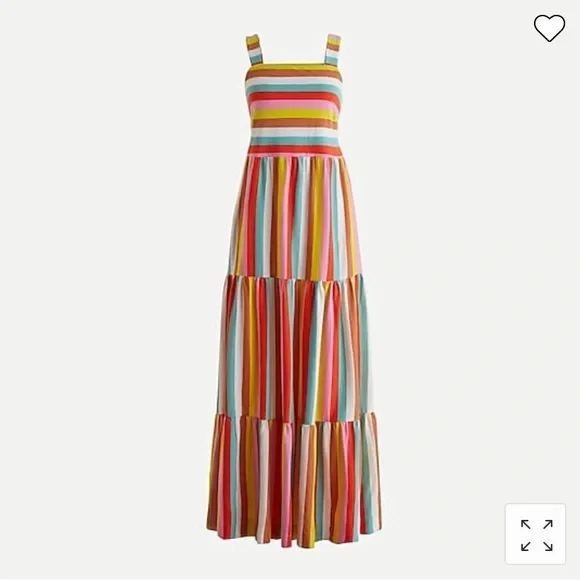 j crew striped tiered maxi dress J. Crew Womens Size 00 Striped Tiered Maxi Dress Sleeveless Blue White
